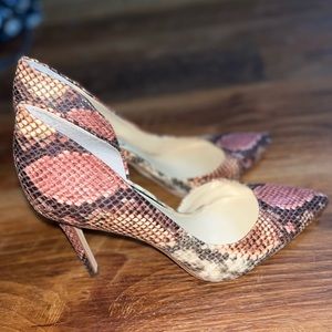 Pink snakeskin Jessica Simpson heels
